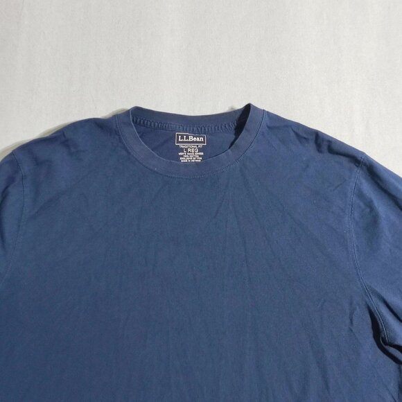 L.L.Bean crew neck long sleeve sweater men's size L blue traditional fit cotton - Picture 2 of 8